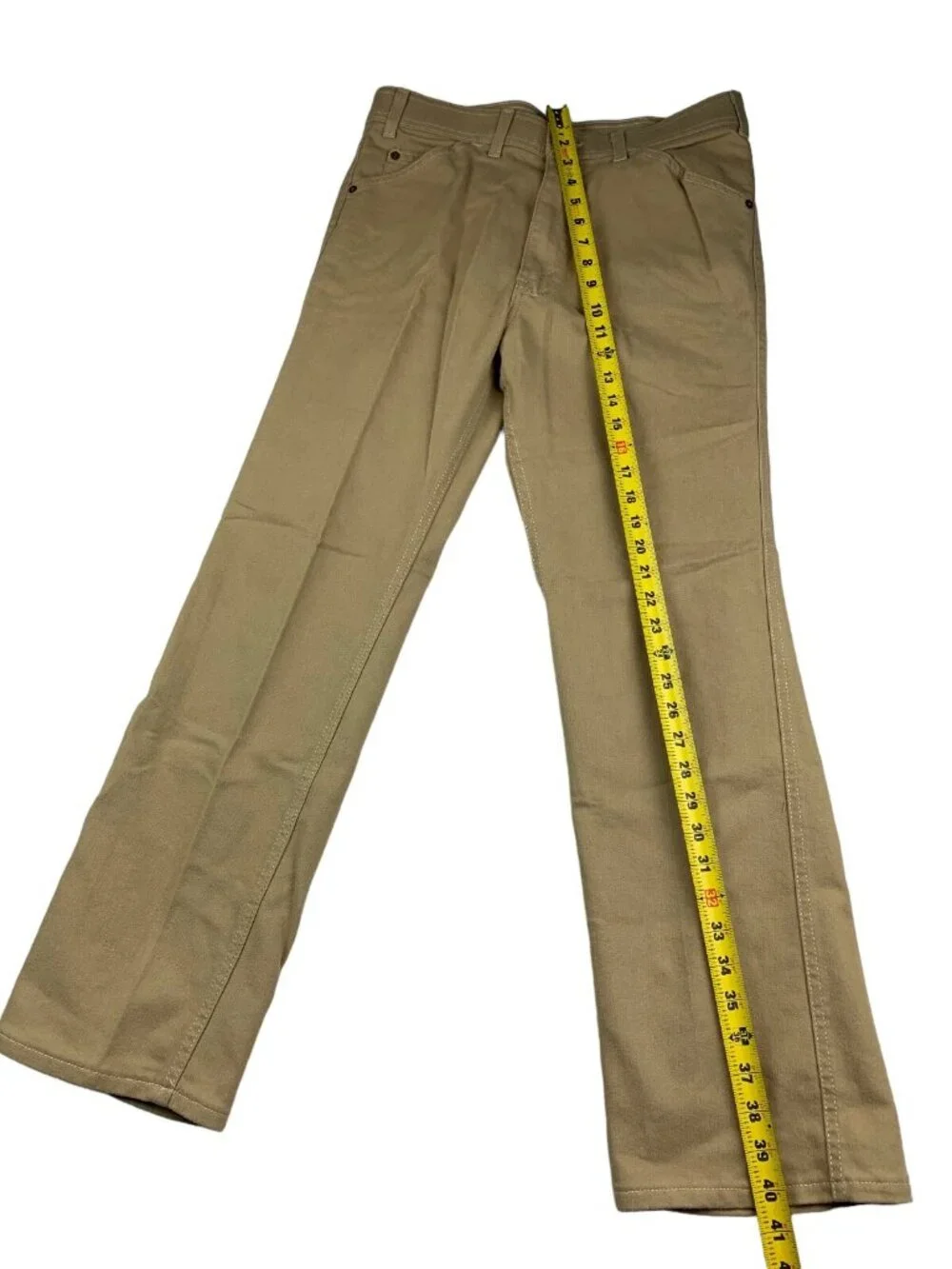 VTG Levi's Men’s White Tab Straight Leg 5-Pocket Jeans/Pants Khaki/Tan • 34x30